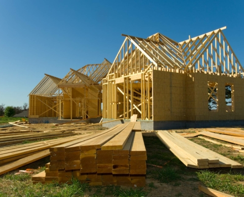 New home construction rough framing